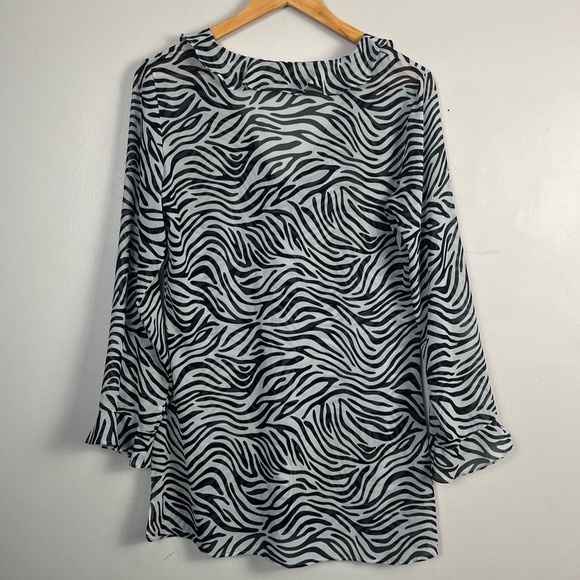 Victoria’s Secret y2k 2000 zebra print night sheer shirt size small - Picture 5 of 5